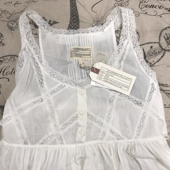 Current/Elliott The Lace Top in Star White - Picture 3 of 8